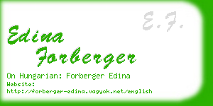 edina forberger business card